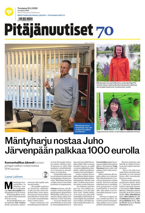 Pitäjänuutiset 19.3.2026