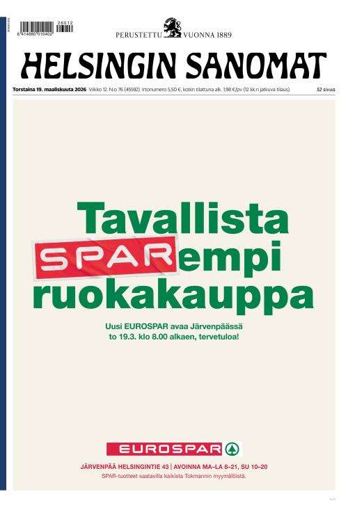 Helsingin Sanomat 19.3.2026