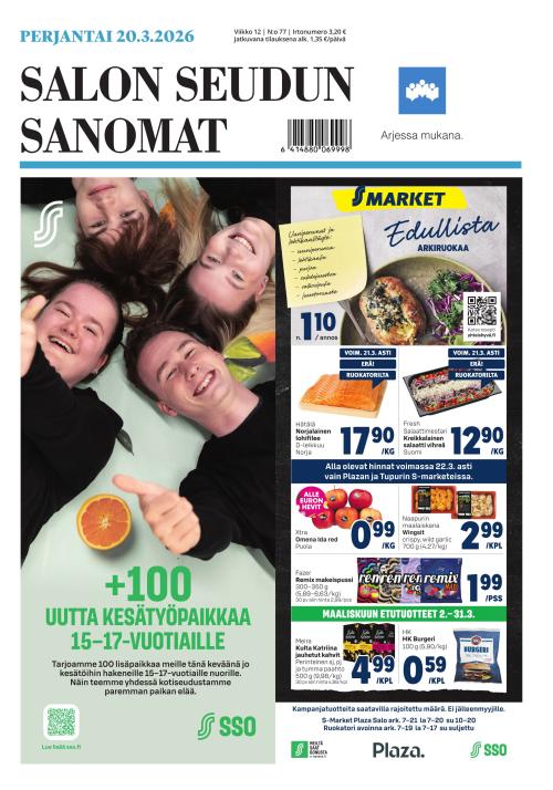 Salon Seudun Sanomat 20.3.2026