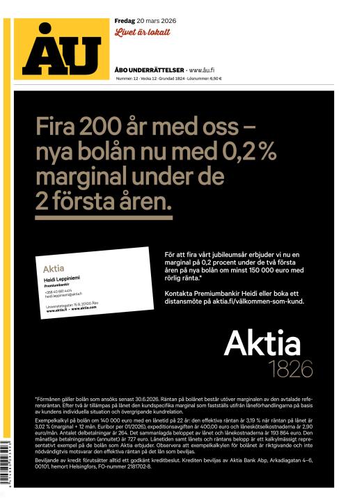 Åbo Underrättelser 20.3.2026