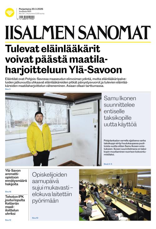 Iisalmen Sanomat 20.3.2026