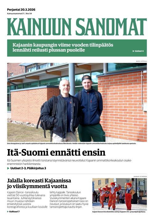 Kainuun Sanomat 20.3.2026