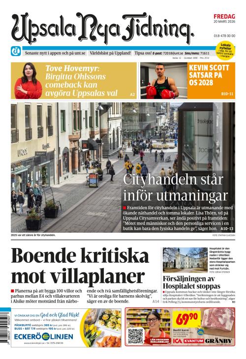 Upsala Nya Tidning 20.3.2026