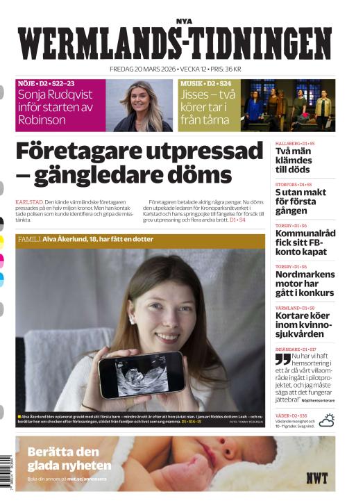 Nya Wermlands-Tidningen 20.3.2026