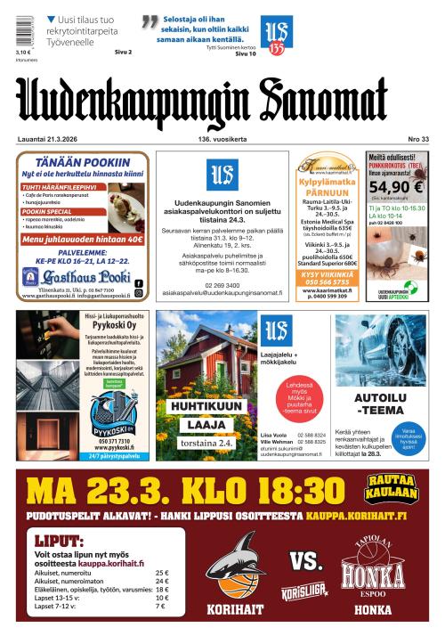 Uudenkaupungin Sanomat 21.3.2026
