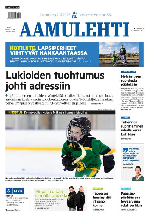 Aamulehti 21.3.2026