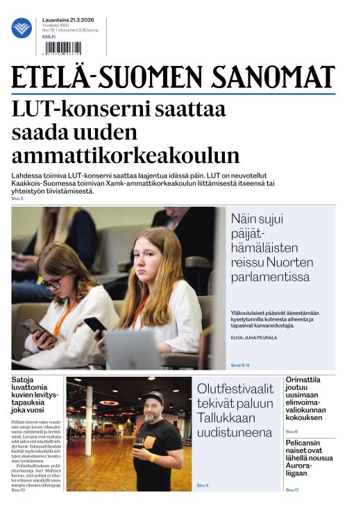 Etelä-Suomen Sanomat 21.3.2026