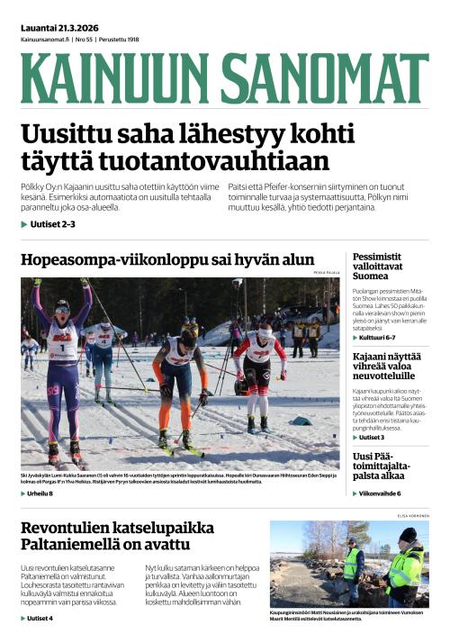 Kainuun Sanomat 21.3.2026