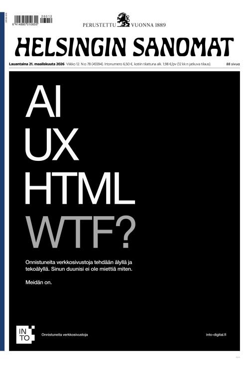 Helsingin Sanomat 21.3.2026