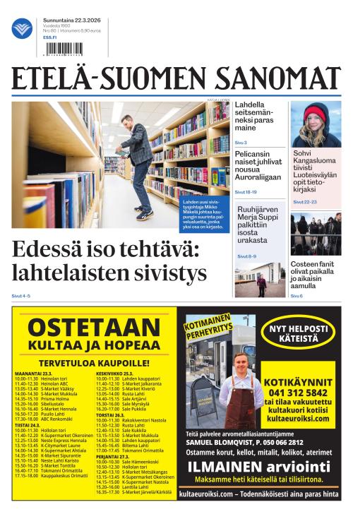Etelä-Suomen Sanomat 22.3.2026
