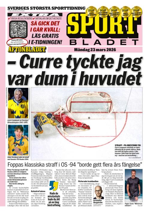 Aftonbladet Sportbladet 23.3.2026