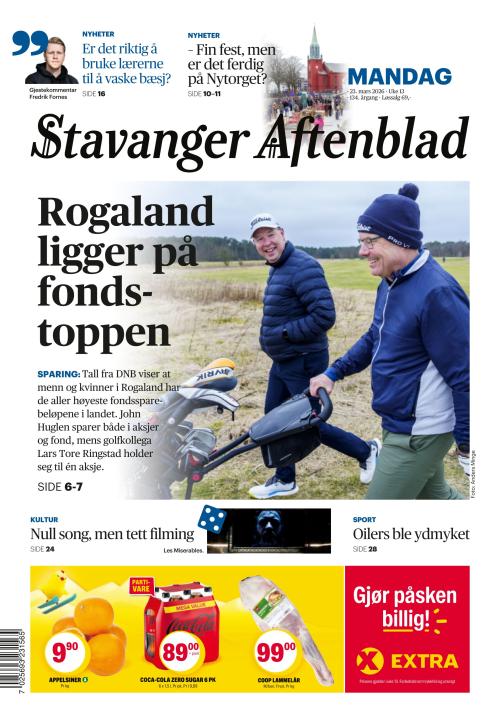 Stavanger Aftenblad 23.3.2026
