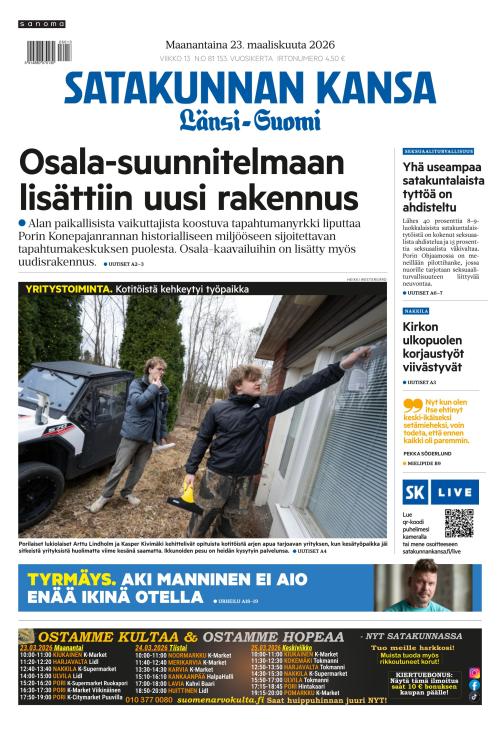 Satakunnan Kansa Länsi-Suomi 23.3.2026