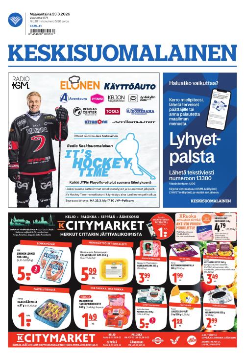 Keskisuomalainen 23.3.2026