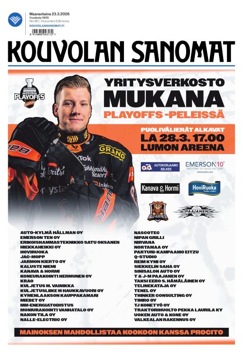 Kouvolan Sanomat 23.3.2026