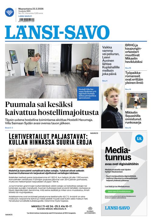 Länsi-Savo 23.3.2026