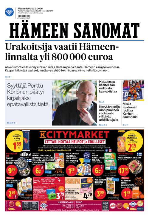 Hämeen Sanomat 23.3.2026