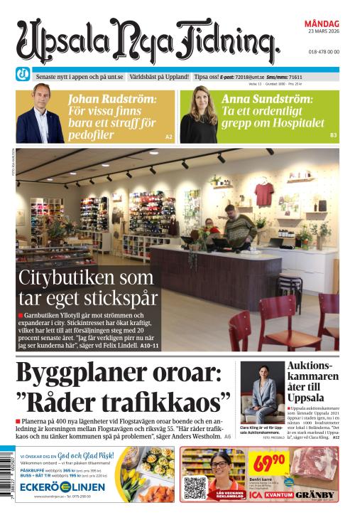 Upsala Nya Tidning 23.3.2026