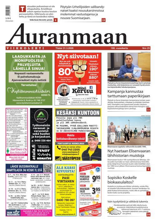Auranmaan Viikkolehti 31.3.2026