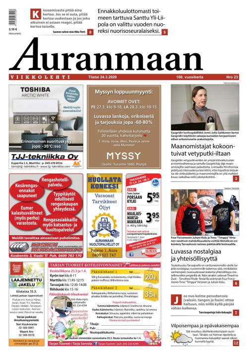 Auranmaan Viikkolehti 24.3.2026