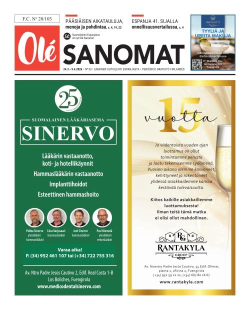 Olé Sanomat (Suomalainen Espanjassa-lehti) 33/2026