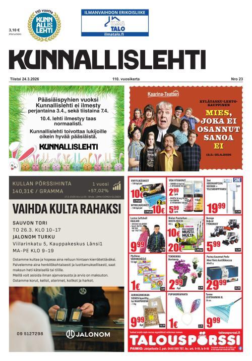 Kunnallislehti Paimio-Sauvo-Kaarina 24.3.2026