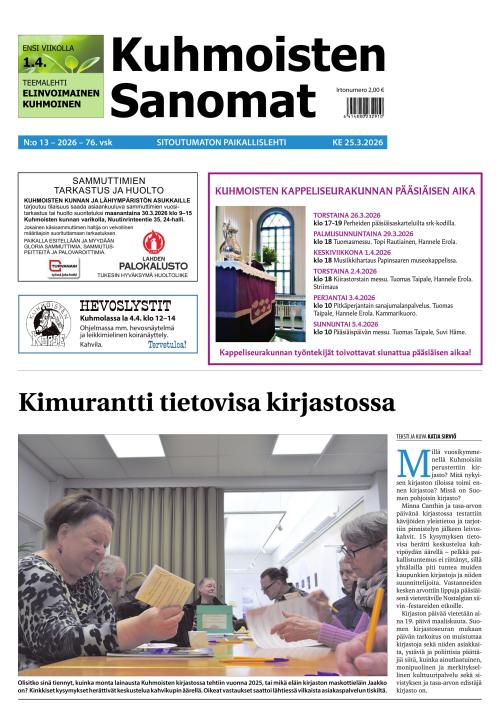 Kuhmoisten Sanomat 13/2026