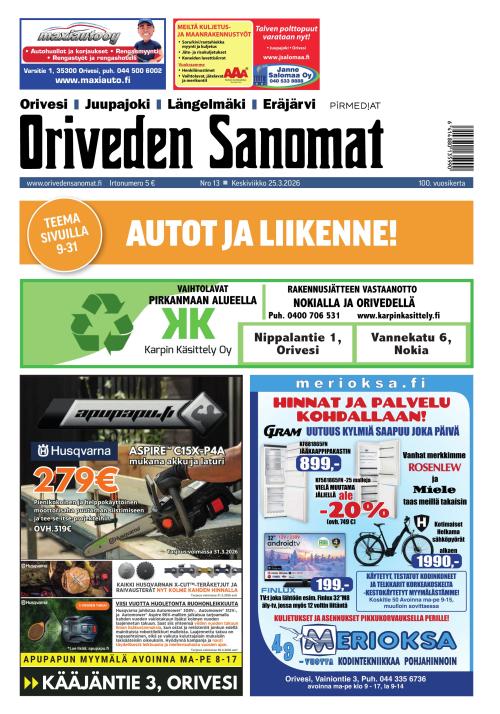Oriveden Sanomat 25.3.2026