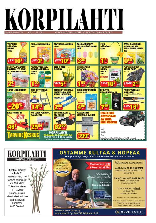 Korpilahti-lehti 25.3.2026