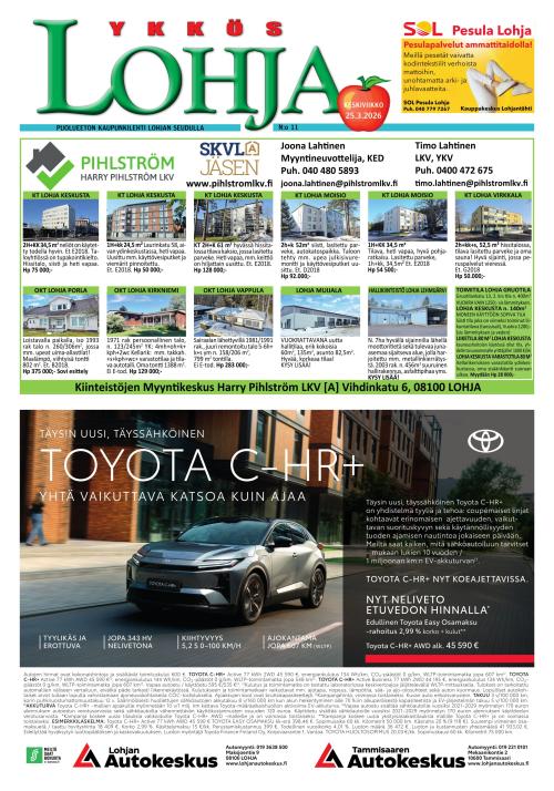 Kaupunkilehti Ykkös-Lohja 13/2026
