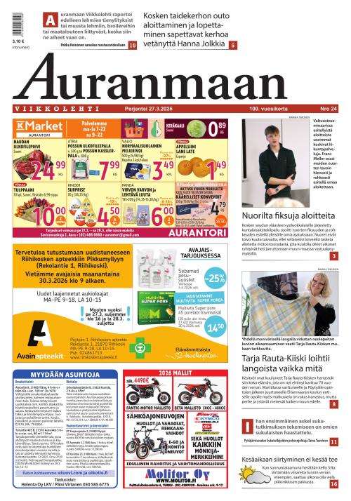 Auranmaan Viikkolehti 27.3.2026
