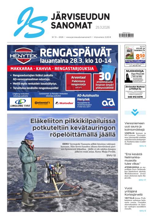 Järviseudun Sanomat 25.3.2026