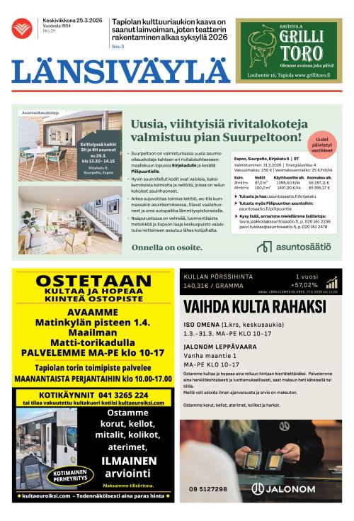 Länsiväylä 25.3.2026