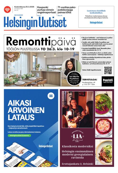 Helsingin Uutiset (Kaakko) & Kallio Lehti 25.3.2026