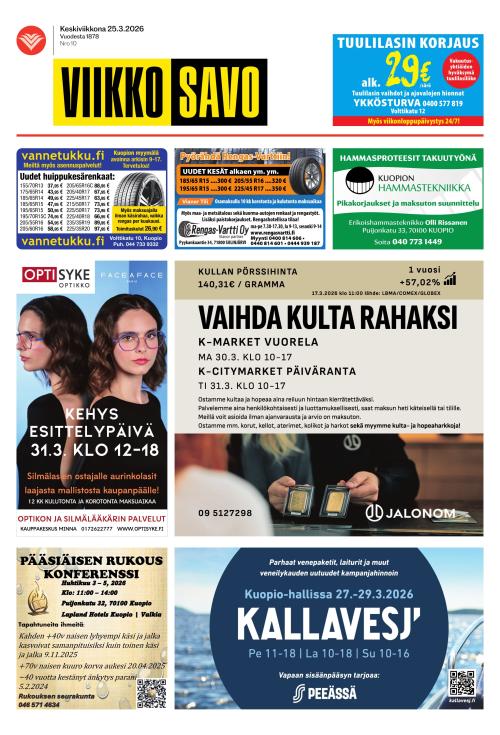 Viikkosavo 25.3.2026