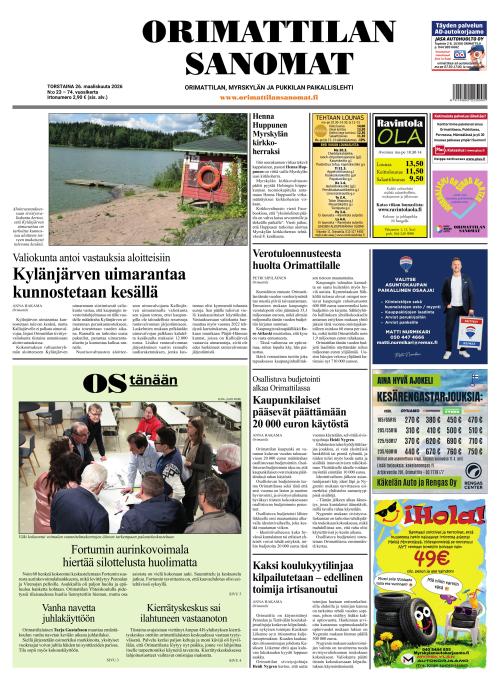 Orimattilan Sanomat 26.3.2026
