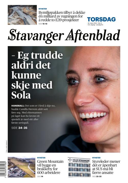 Stavanger Aftenblad 26.3.2026