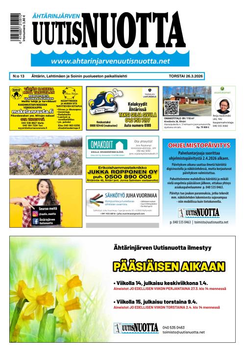 Ähtärinjärven Uutisnuotta 26.3.2026