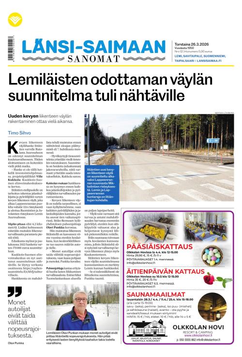 Länsi-Saimaan Sanomat 26.3.2026