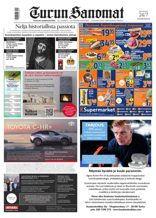 Turun Sanomat 26.3.2026