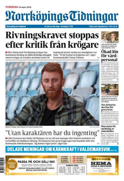 Norrköpings Tidningar 26.3.2026