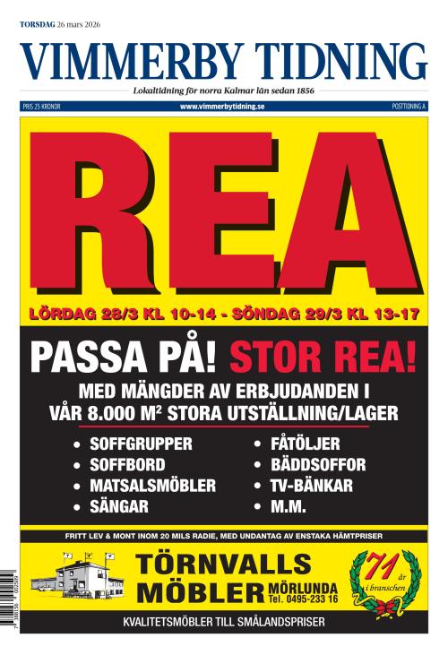 Vimmerby Tidning / Kinda-Posten 26.3.2026