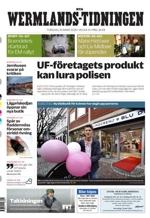 Nya Wermlands-Tidningen 26.3.2026