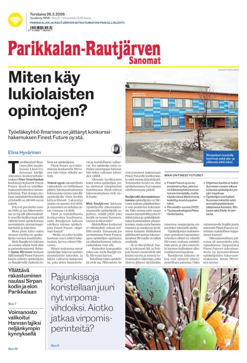 Parikkalan-Rautjärven Sanomat 26.3.2026