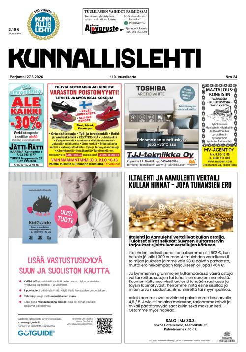 Kunnallislehti Paimio-Sauvo-Kaarina 27.3.2026