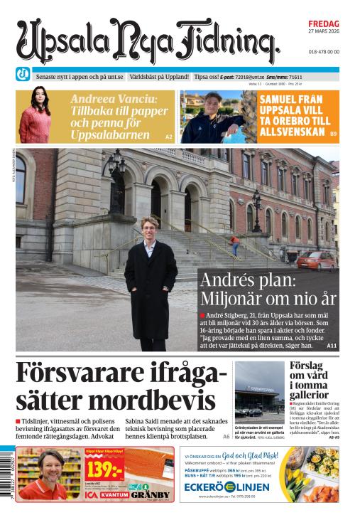Upsala Nya Tidning 27.3.2026