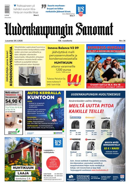 Uudenkaupungin Sanomat 28.3.2026