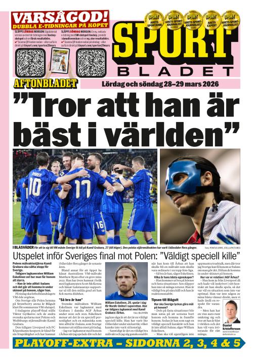 Aftonbladet Sportbladet 28.3.2026