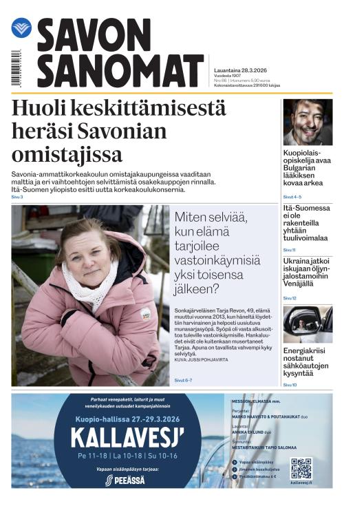 Savon Sanomat 28.3.2026