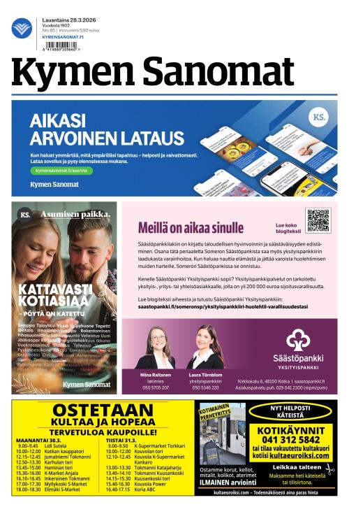 Kymen Sanomat 28.3.2026